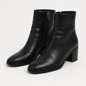 FLOYD Black Leather Ankle Boots | Size 41/10